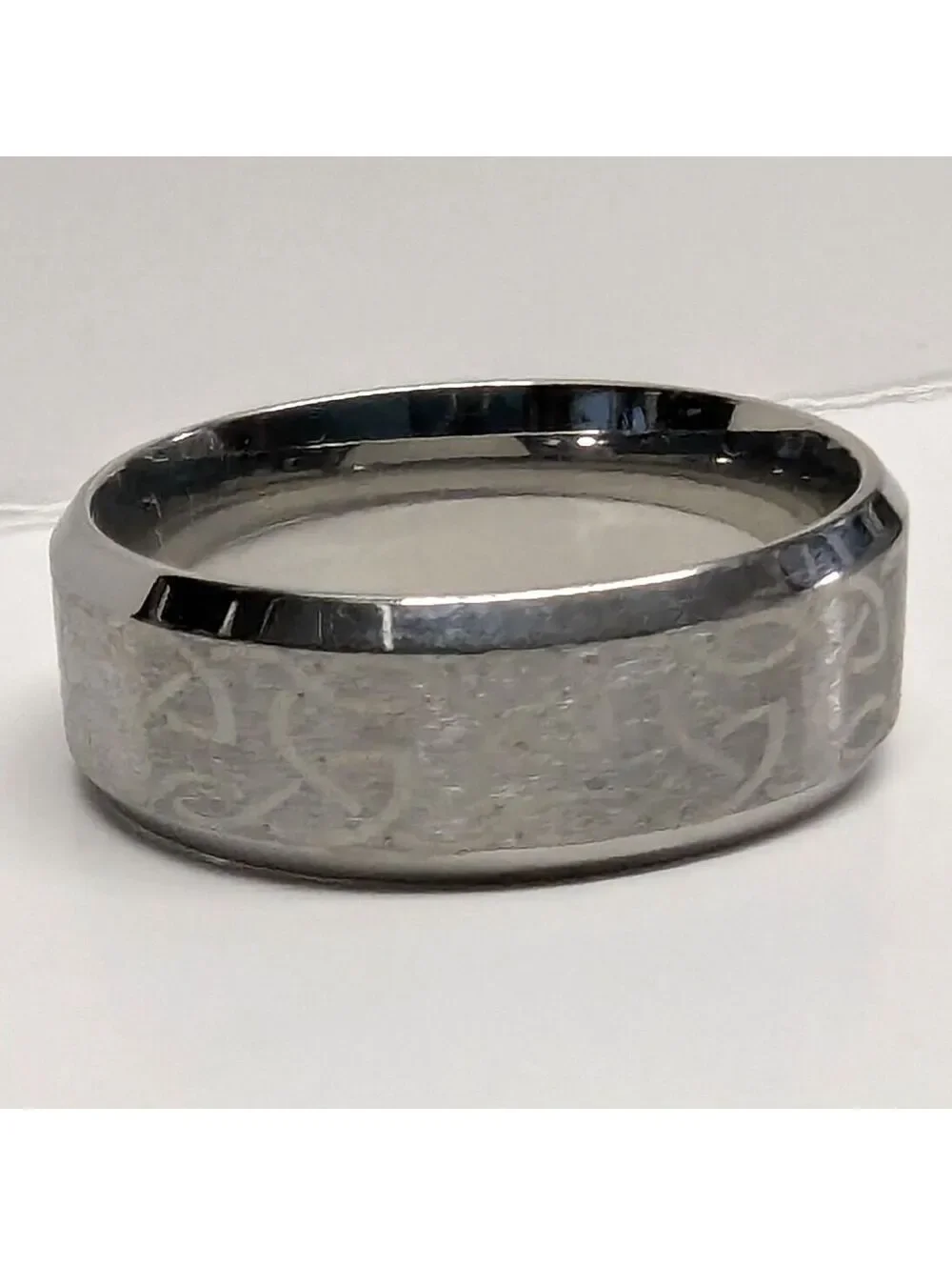 New Irish Celtic Knot Wedding Band Ring Mens Sz 11 Silver Tone Stainless Steel